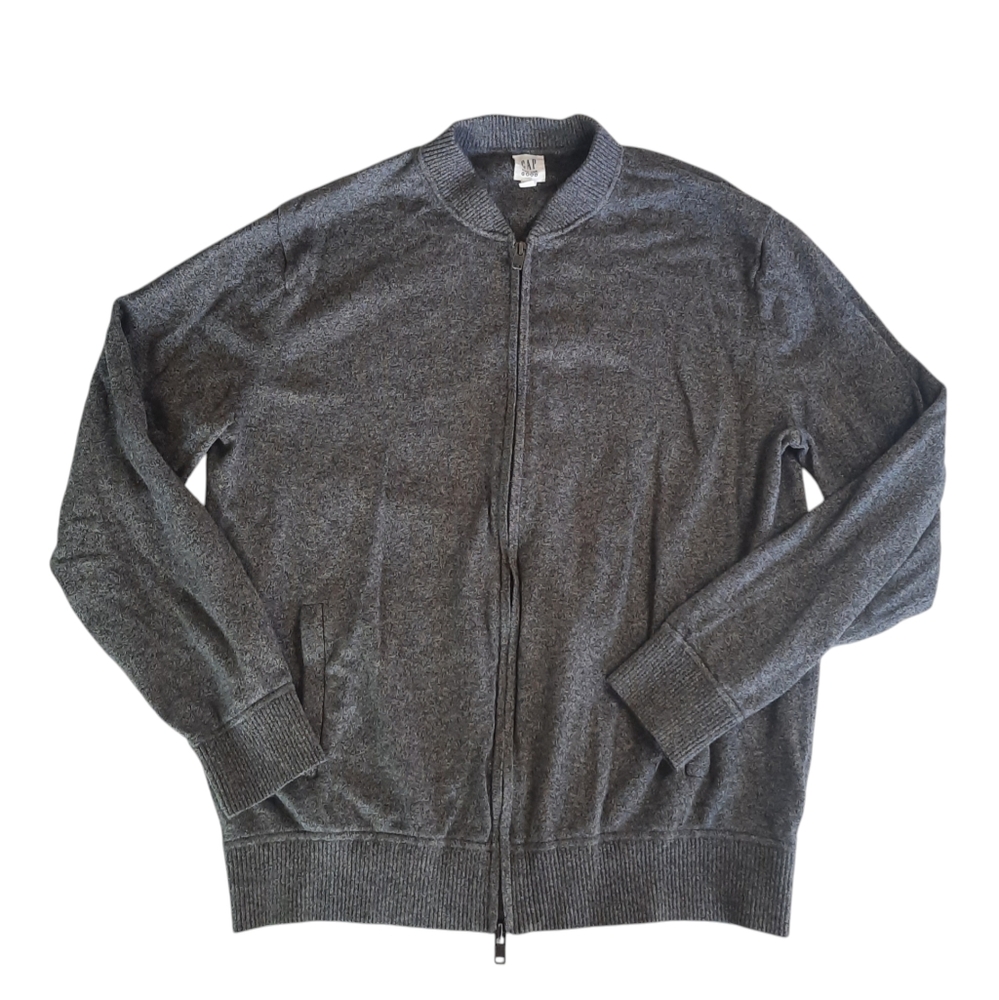 Gap Cotton Gray Zip Gap for Good bomber style sweater